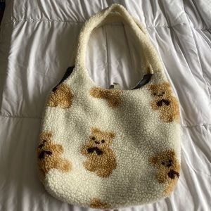 coquette kawaii cute bear teddy tote bag fluffy aesthetic